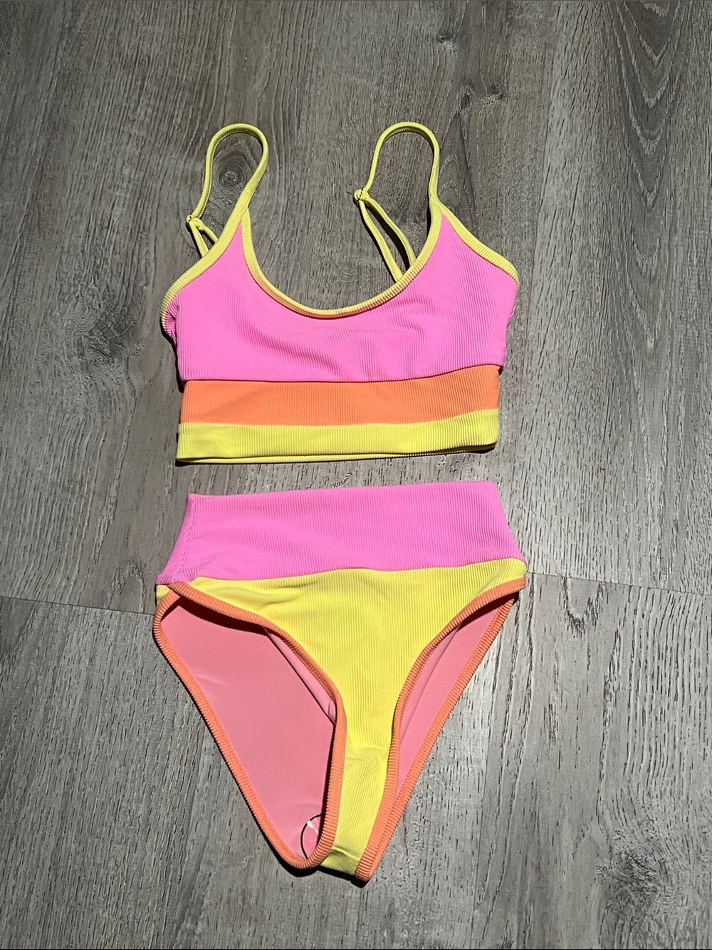 Beach Riot Soleil Colorblock Ribbed Bikini Set - Picture 2 of 16